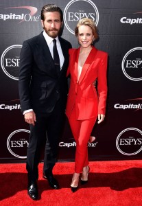 LOS ANGELES, CA - JULY 15:  Actors Jake Gyllenhaal (L) and Rachel McAdams attend The 2015 ESPYS at Microsoft Theater on July 15, 2015 in Los Angeles, California.  (Photo by Steve Granitz/WireImage)