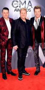 NASHVILLE, TN - NOVEMBER 04: (L-R) Jay DeMarcus, Gary LeVox, and Joe Don Rooney of Rascal Flatts attend the 49th annual CMA Awards at the Bridgestone Arena on November 4, 2015 in Nashville, Tennessee. (Photo by Michael Loccisano/Getty Images)