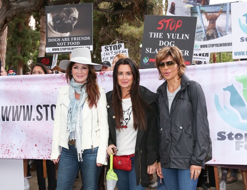Lisa Vanderpump Along With StopYulinForever Supporters March To End Dog Cruelty In Yulin, China