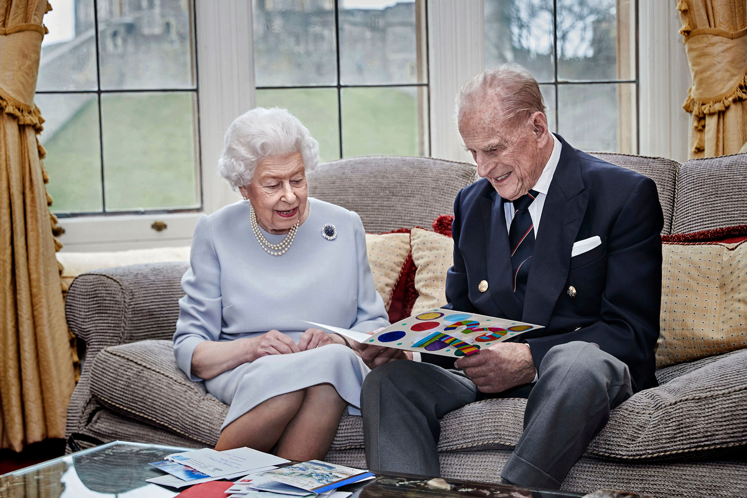 Queen Elizabeth and Prince Philip Duke Of Edinburgh 73rd Wedding Anniversary Official Portrait, Windsor, UK - 17 Nov 2020